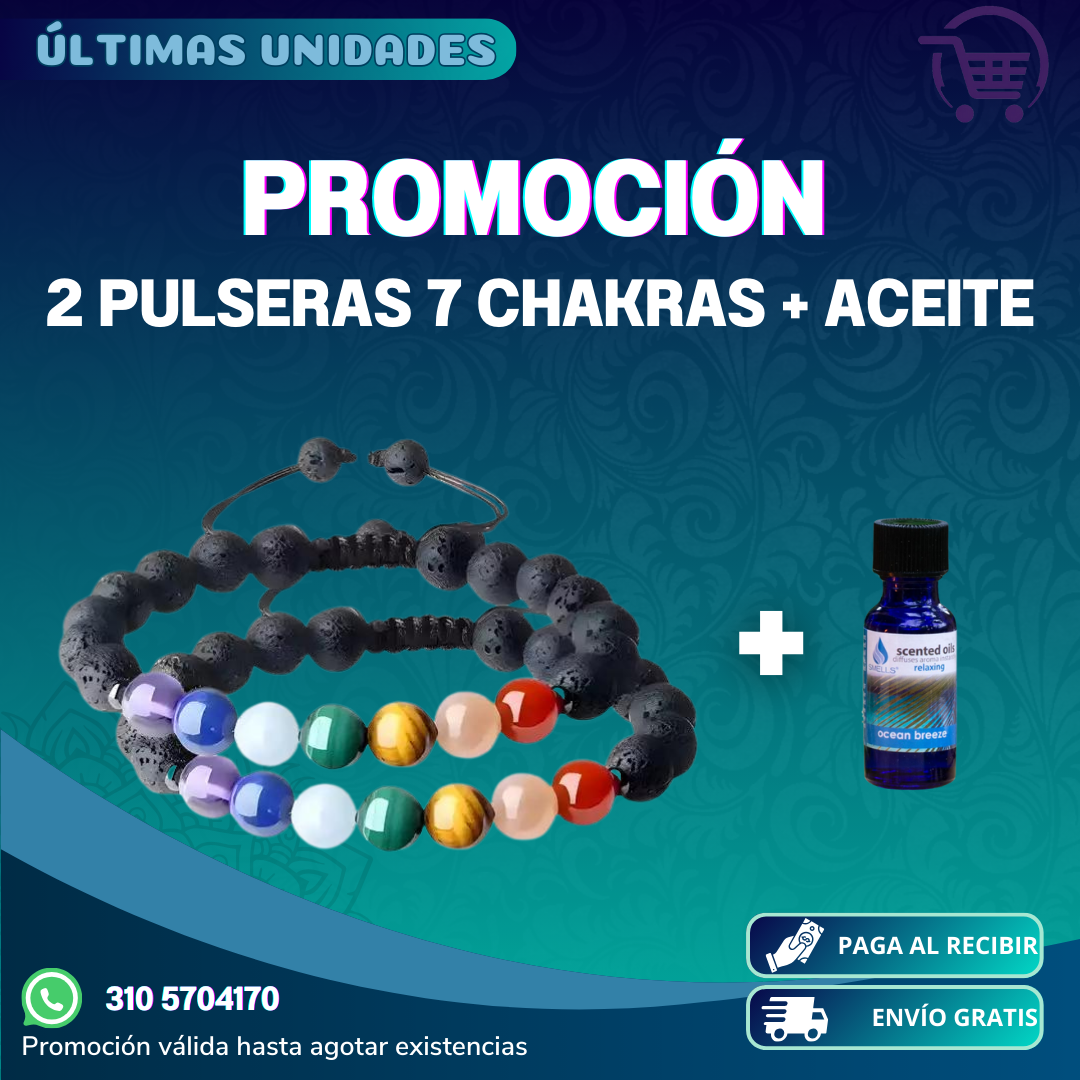 Pulsera 7 Chakras 2x1 + Aceite Activador