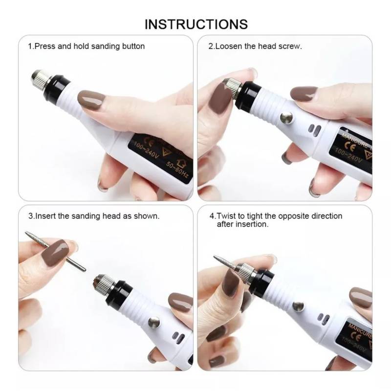 Kit Pulidor de Uñas Eléctrico Recargable