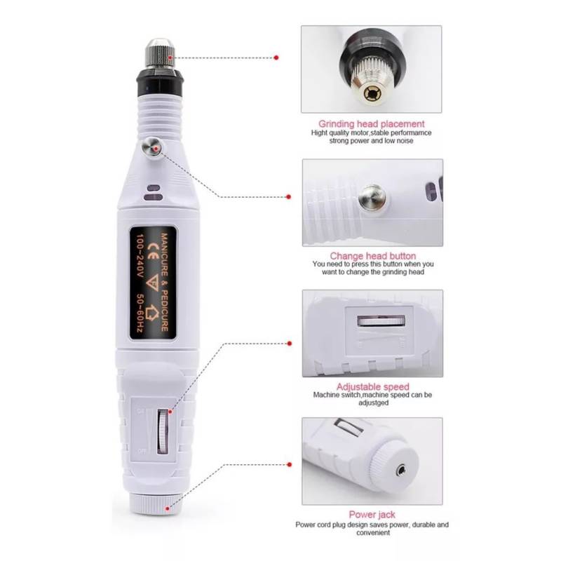 Kit Pulidor de Uñas Eléctrico Recargable